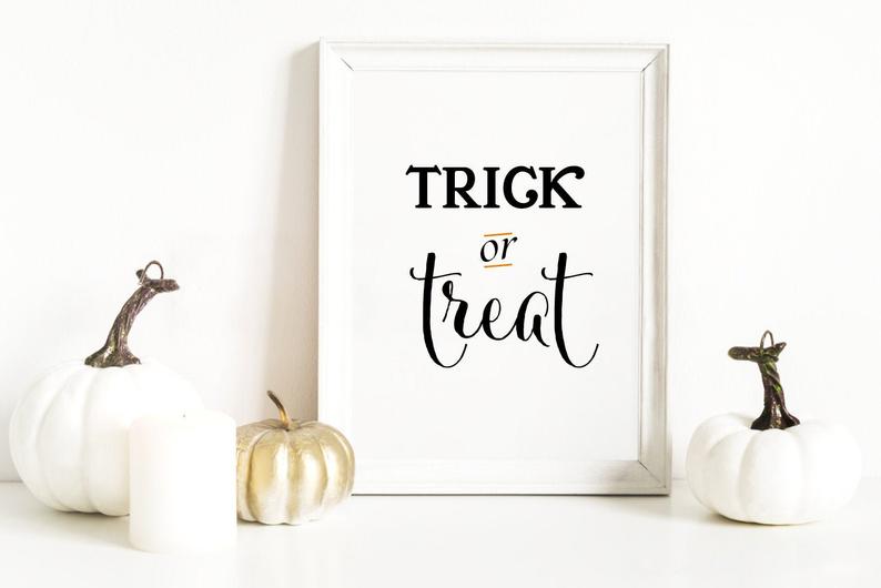 trick or treat halloween print