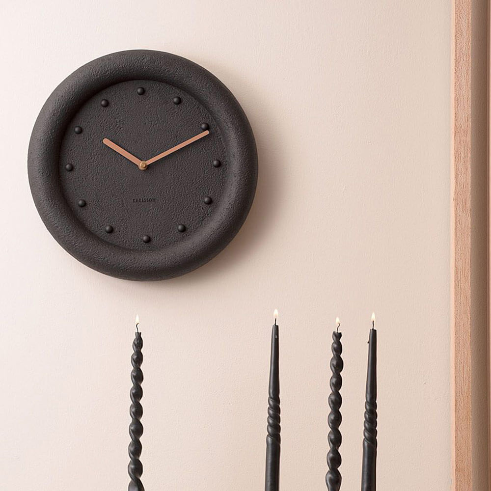 modern black wall clock