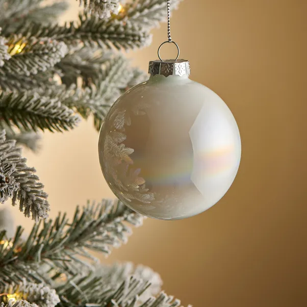 Pearlescent Christmas Tree Glass Ornament