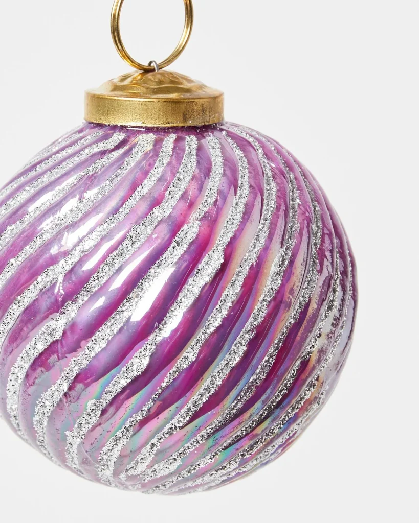 Purple Glass Christmas Baubles