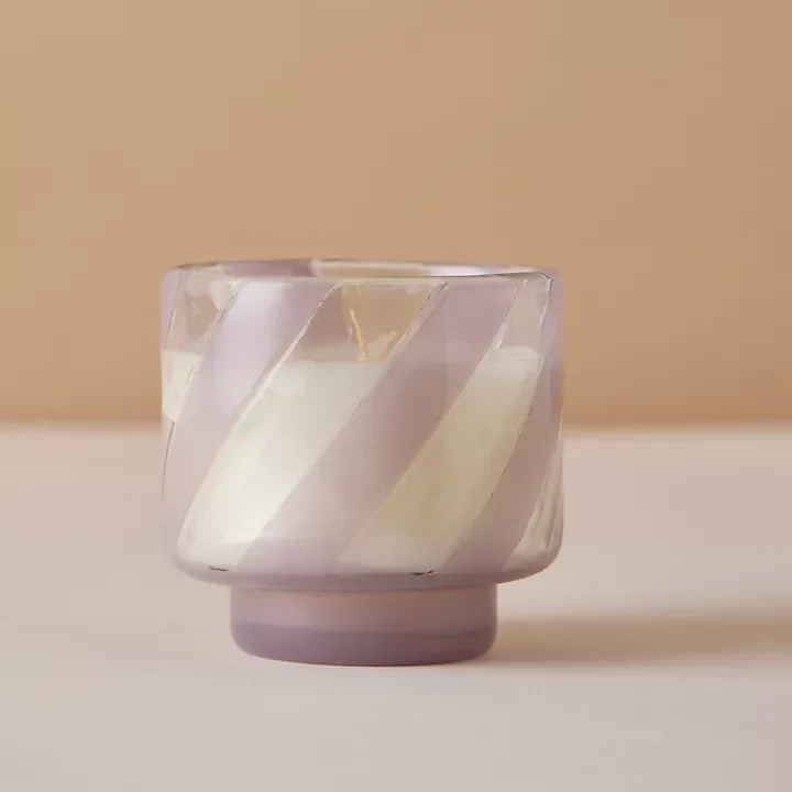 Lilac Candy Stripe Candle