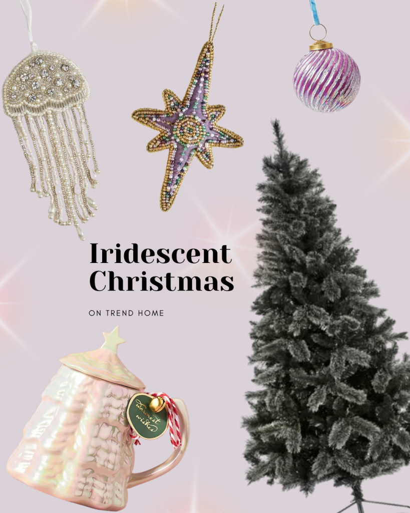 Iridescent christmas tree decorations